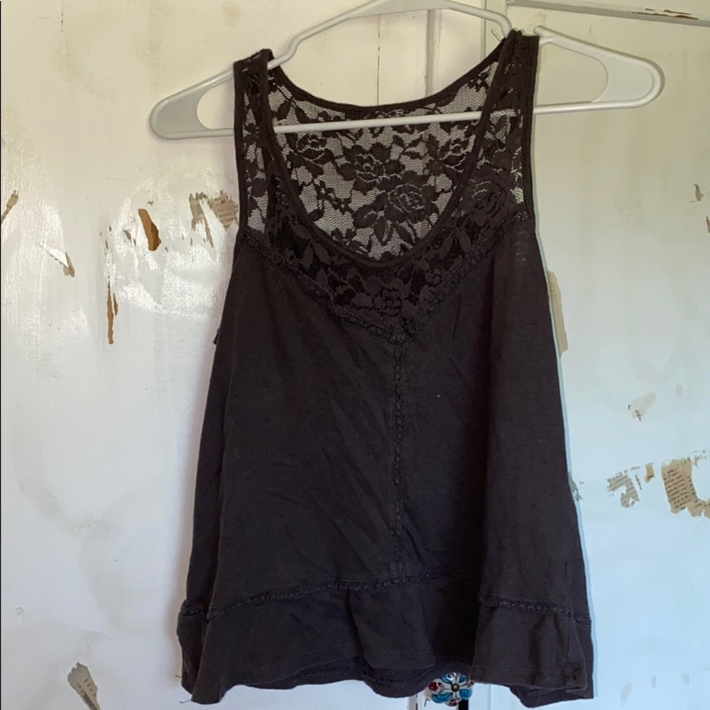 Grey lace tank top
